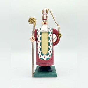 Metropolitan Museum of Art MMA-UPM Wooden Bishop With Staff Figurine 5.5” EUC